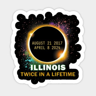 Illinois Total Solar Eclipse Twice In A Lifetime 2024 Sticker